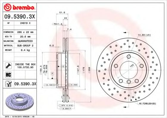 BREMBO 09.5390.3X