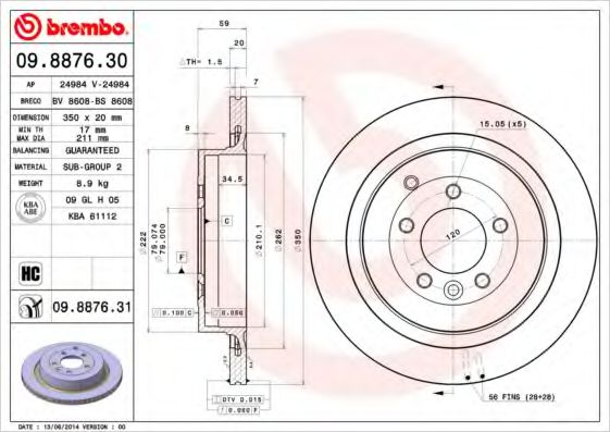 BREMBO 09.8876.30